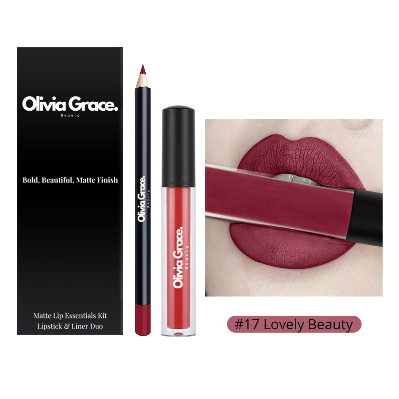 Matte Lip Essentials Kit - Lipstick & Liner Duo