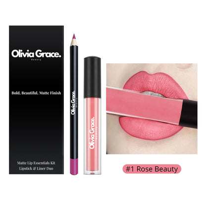 Matte Lip Essentials Kit - Lipstick & Liner Duo