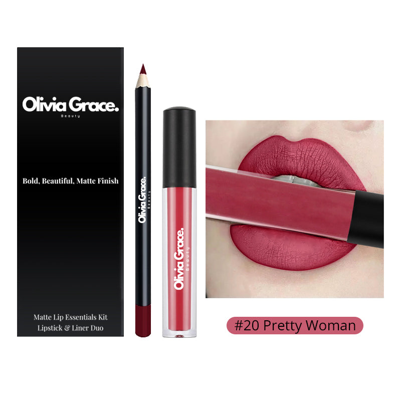 Matte Lip Essentials Kit - Lipstick & Liner Duo