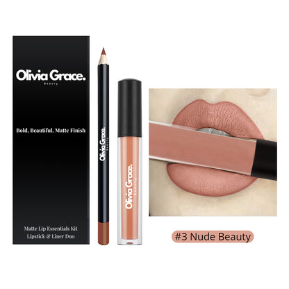 Matte Lip Essentials Kit - Lipstick & Liner Duo