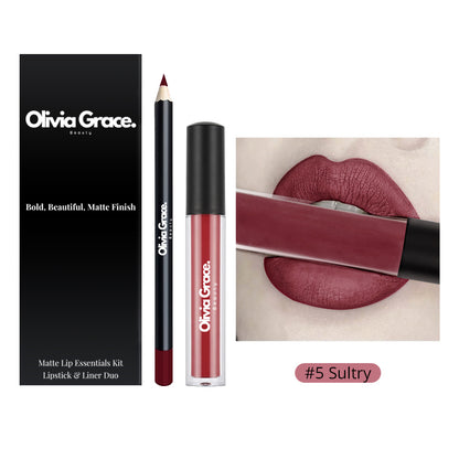 Matte Lip Essentials Kit - Lipstick & Liner Duo